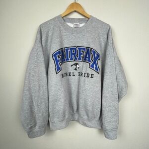 Neff Fairfax Rebel Pride‎ Sweatshirt XL Gray Spellout Crewneck Alumni